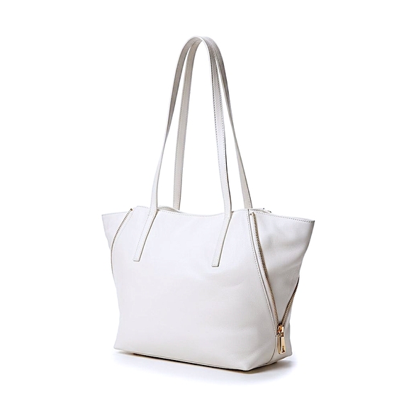 VINTAGE JUICY COUTURE, LARGE SOFT, IVORY LEATHER TOTE, SHOPPER NWT - Picture 6 of 8